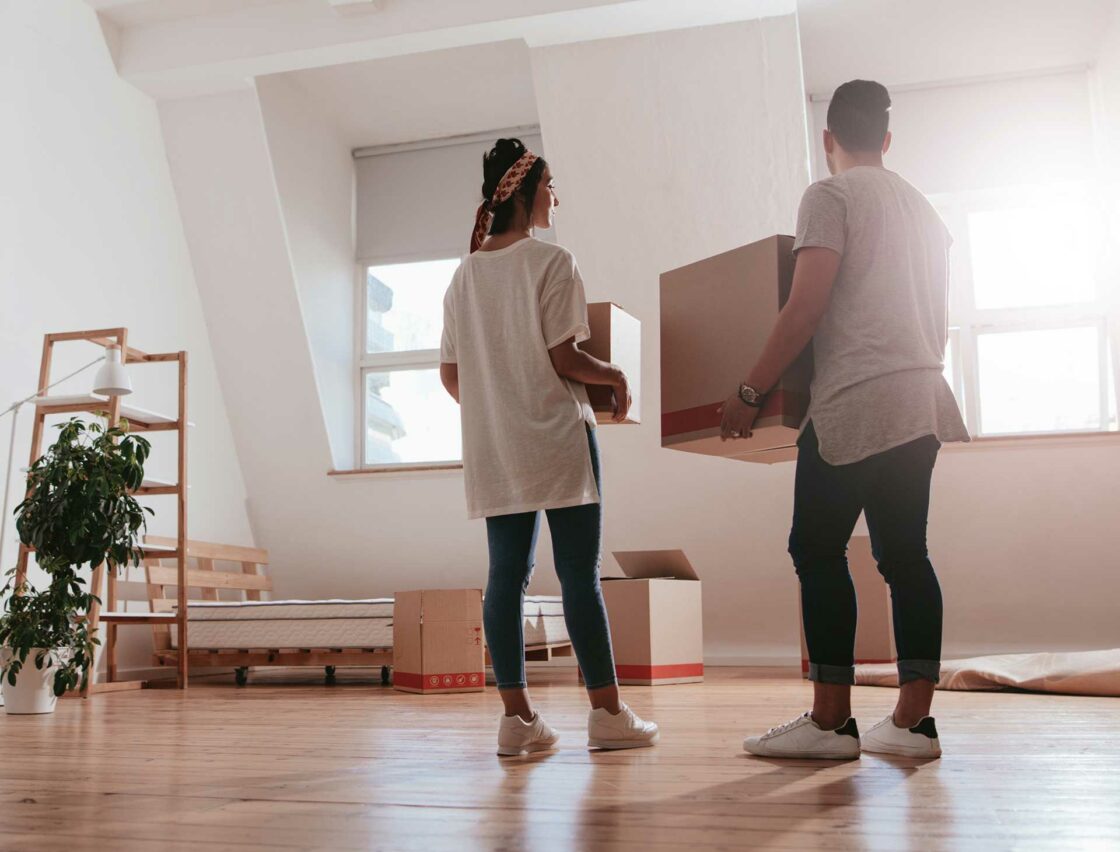 Couple moving house